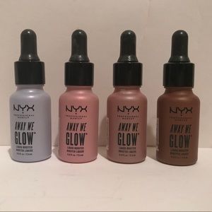 NYX Away We Glow Liquid Booster lot of 4